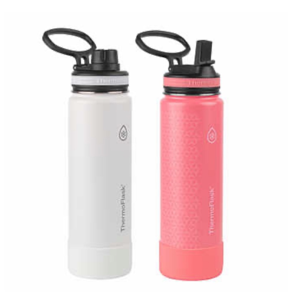 ThermoFlask 24 oz Stainless Steel Insulated Water Bottle, 2-pack